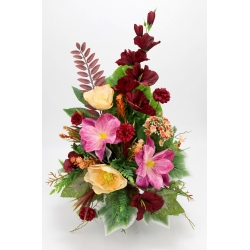 KOMPLET nagrobny wiązanka + bukiet, MIECZYKI ANEMONY KLEMATISY nr 631L